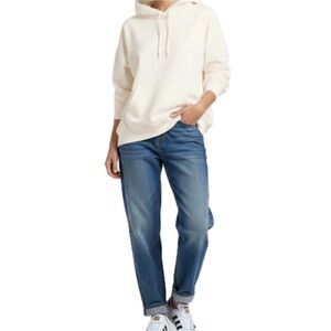 EUC RISEN Oversized Boyfriend Hoodie – Off-White Size Medium Cozy Cotton Blend